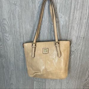 Anne Klein Tan & Gold Large Shoulder Tote Purse